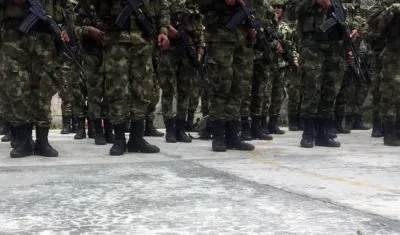 Soldados del Ejército Nacional. 