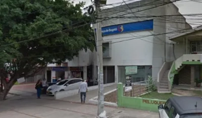 Sucursal del Banco de Bogotá asaltado. 