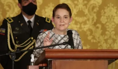 Alexandra Vela, ministra ecuatoriana.