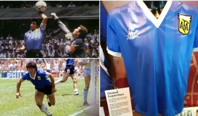 Camiseta de Diego Maradona en el Mundial de 1986. 