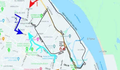 Cierres viales de Tránsito de Barranquilla, por la maratón.