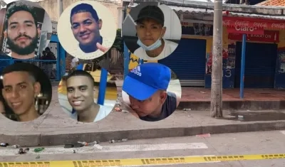 La seis víctimas de la masacre en Las Flores.