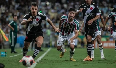 Acción del partido entre Fluminense y Vasco Da Gama, el pasado lunes. 