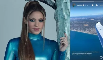 Shakira publicó en su red social una imagen desde la ventanilla del avión