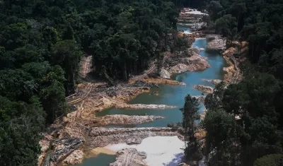 Minería ilegal en la Amazonía brasileña.