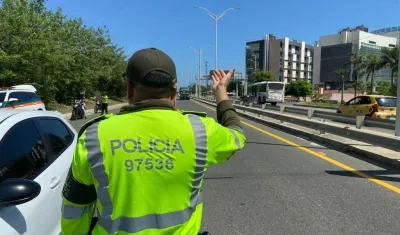 Operativo de la Policía de Tránsito y Transporte. 