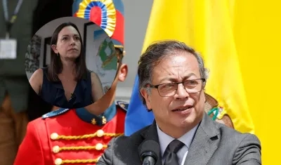 Presidente Gustavo Petro y opositora María Corina Machado.