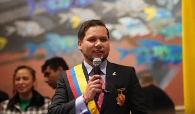 Andrés David Calle Aguas, tras su investidura como presidente de la Cámara de Representantes.