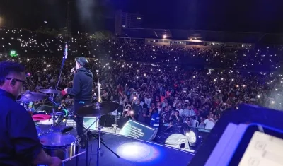 Rubén Blades en su presentación en el estadio de Envigado.