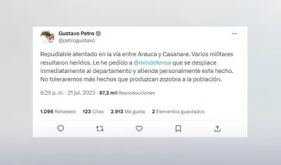 Twitter del presidente Gustavo Petro