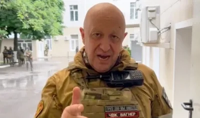 Yevgueni Prigozhin enviando un mensaje por video.