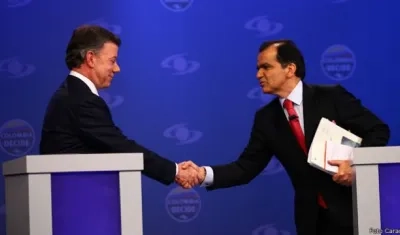 Aspecto de uno de los debates presidenciales entre Juan Manuel Santos y Óscar Iván Zuluaga.