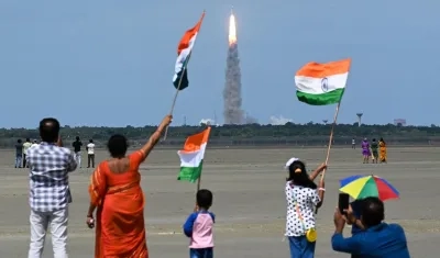 Lanzamiento del Chandrayaan-3 hacia la Luna.