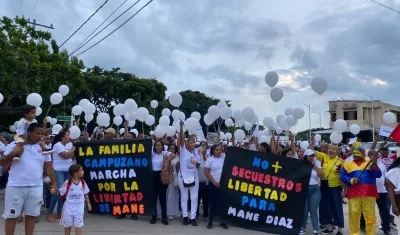 La marcha masiva en Barrancas para pedir la liberación de Luis Manuel Díaz