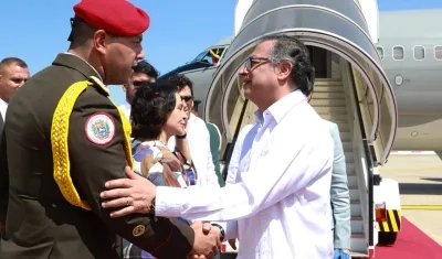 Presidente Petro a su llegada a Venezuela