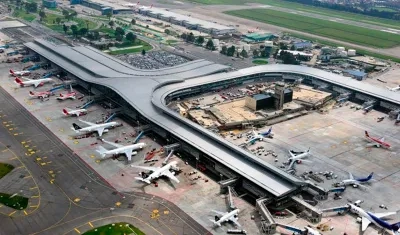 Imagen aérea del Aeropuerto El Dorado.