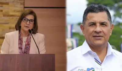 La procuradora Margarita Cabello y el alcalde de Cali, Jorge Iván Ospina.