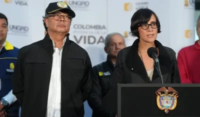 Presidente Gustavo Petro y la ministra de Ambiente, Susana Mohamad.