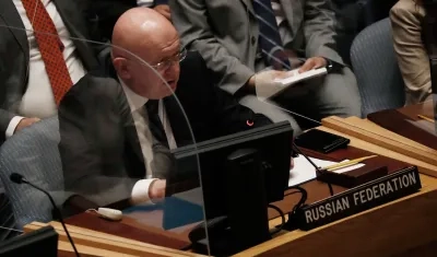 El embajador de Rusia en la ONU, Vasily Nebenzya. 
