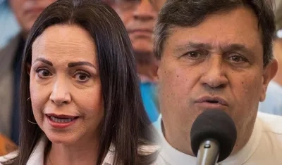 María Corina Machado y el coordinador nacional de VV, Henry Alviárez.