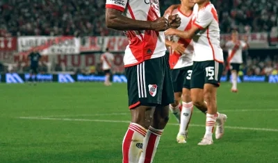 Miguel Borja llegó a 10 goles con River Plate en lo que va del año. 