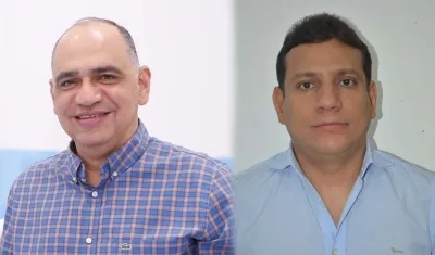 El alcalde de Santa Marta, Carlos Pinedo, y el excandidato Jorge Agudelo