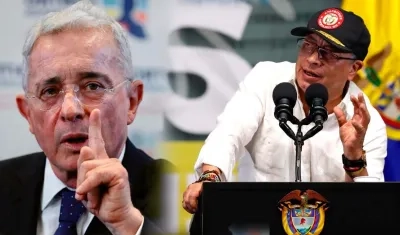 El exmandatario Álvaro Uribe y el presidente Gustavo Petro