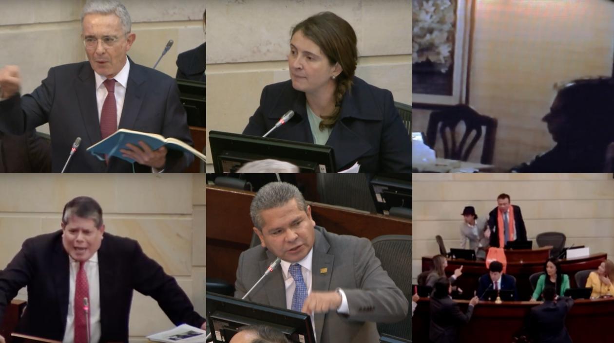Los senadores Álvaro Uribe, Paloma Valencia, Antonio Zabaraín, Luis Pérez y el video de Petro