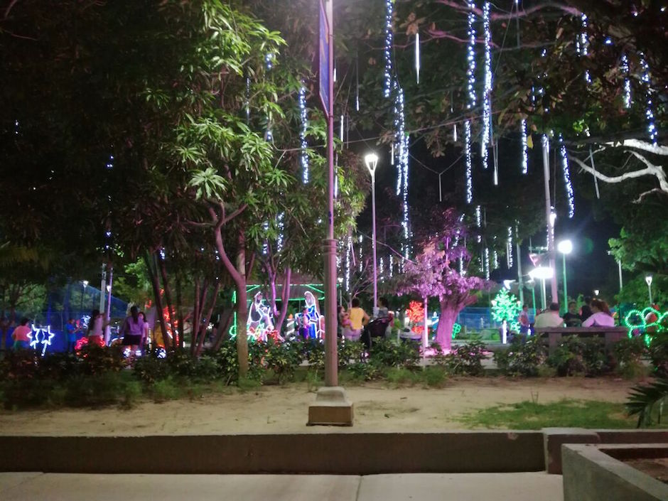 Iluminación en el Parque Eugenio Macías.