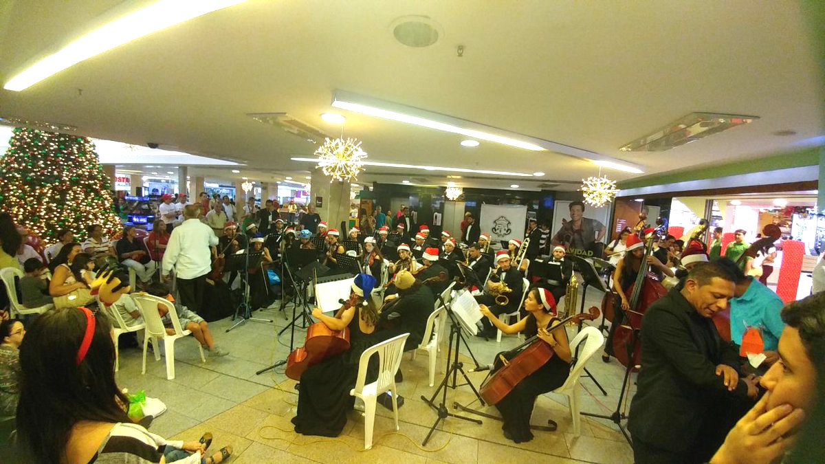 La Orquesta Sinfónica Metropolitana durante su concierto en Villa Country.