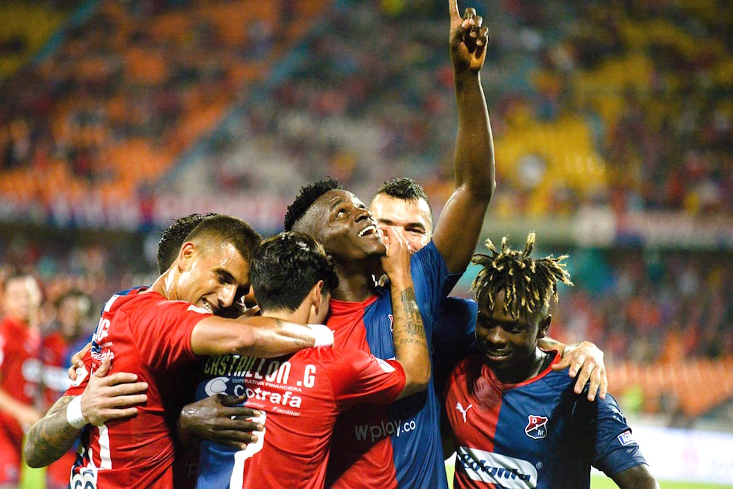 Festejo de los jugadores del Independiente Medellín.