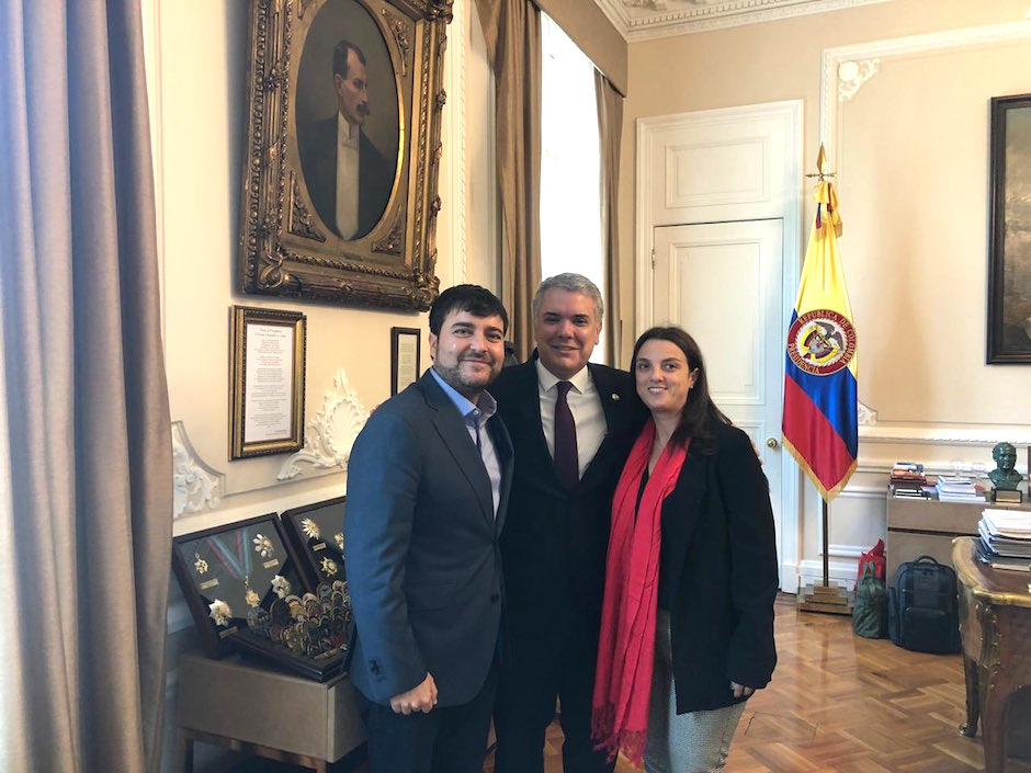 El Alcalde electo Jaime Pumarejo, el Presidente iván Duque y la Alta Consejera Karen Abudinen.