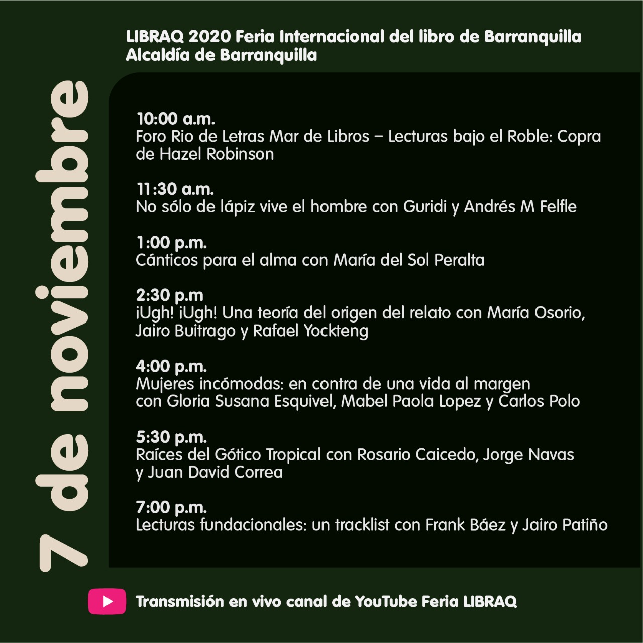 Programación de la Feria del Libro de Barranquilla