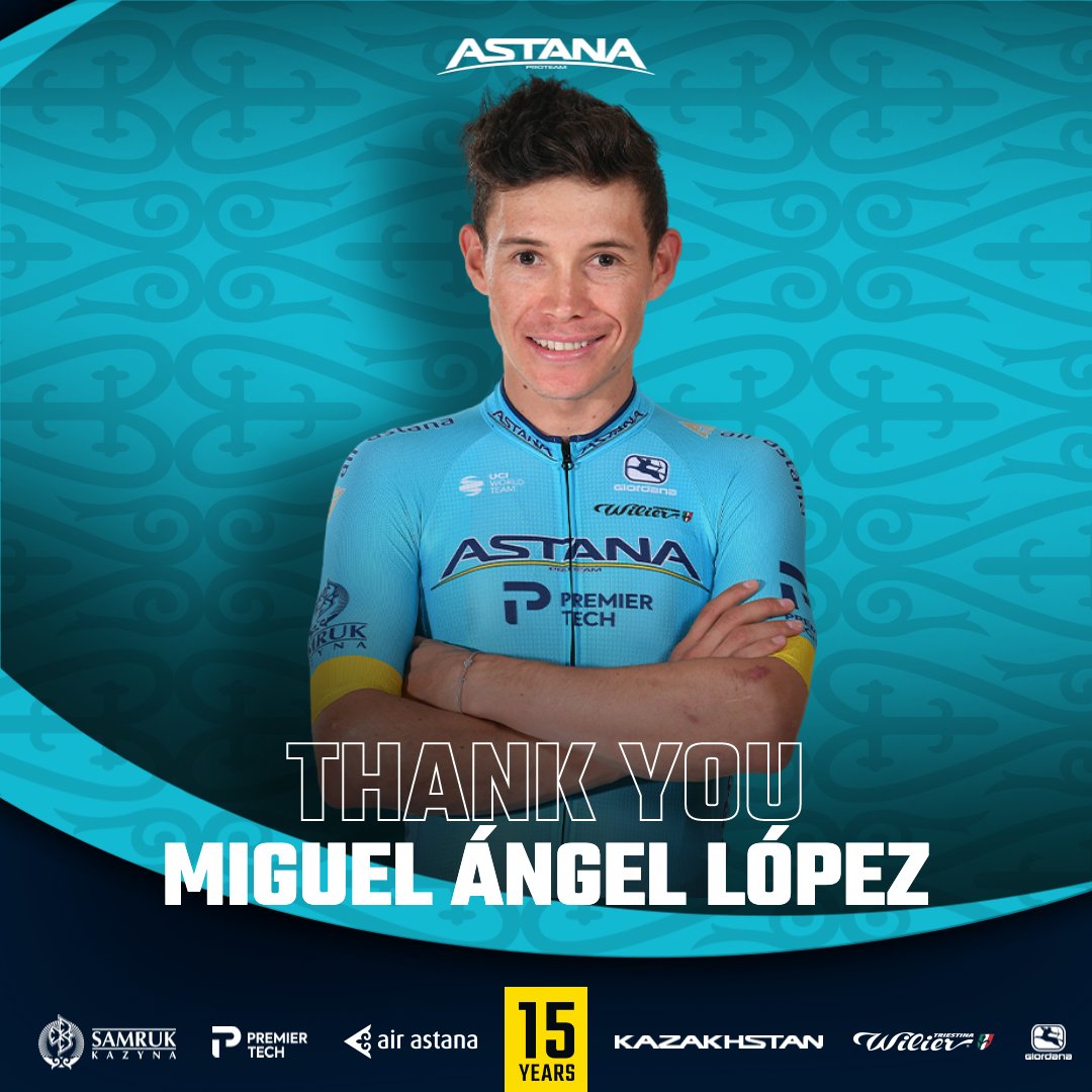 Despedida del Astana a Miguel Ángel López. 