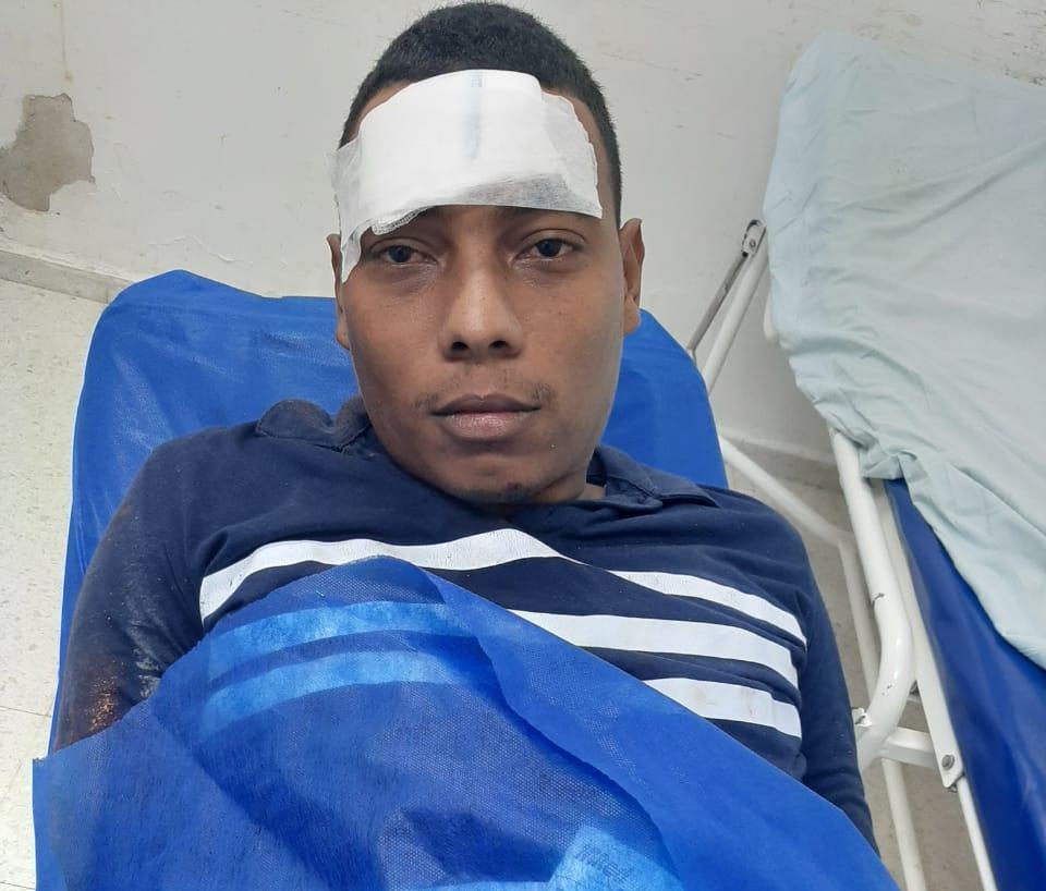 El presunto ladrón herido que fue llevado al Hospital General de Barranquilla.