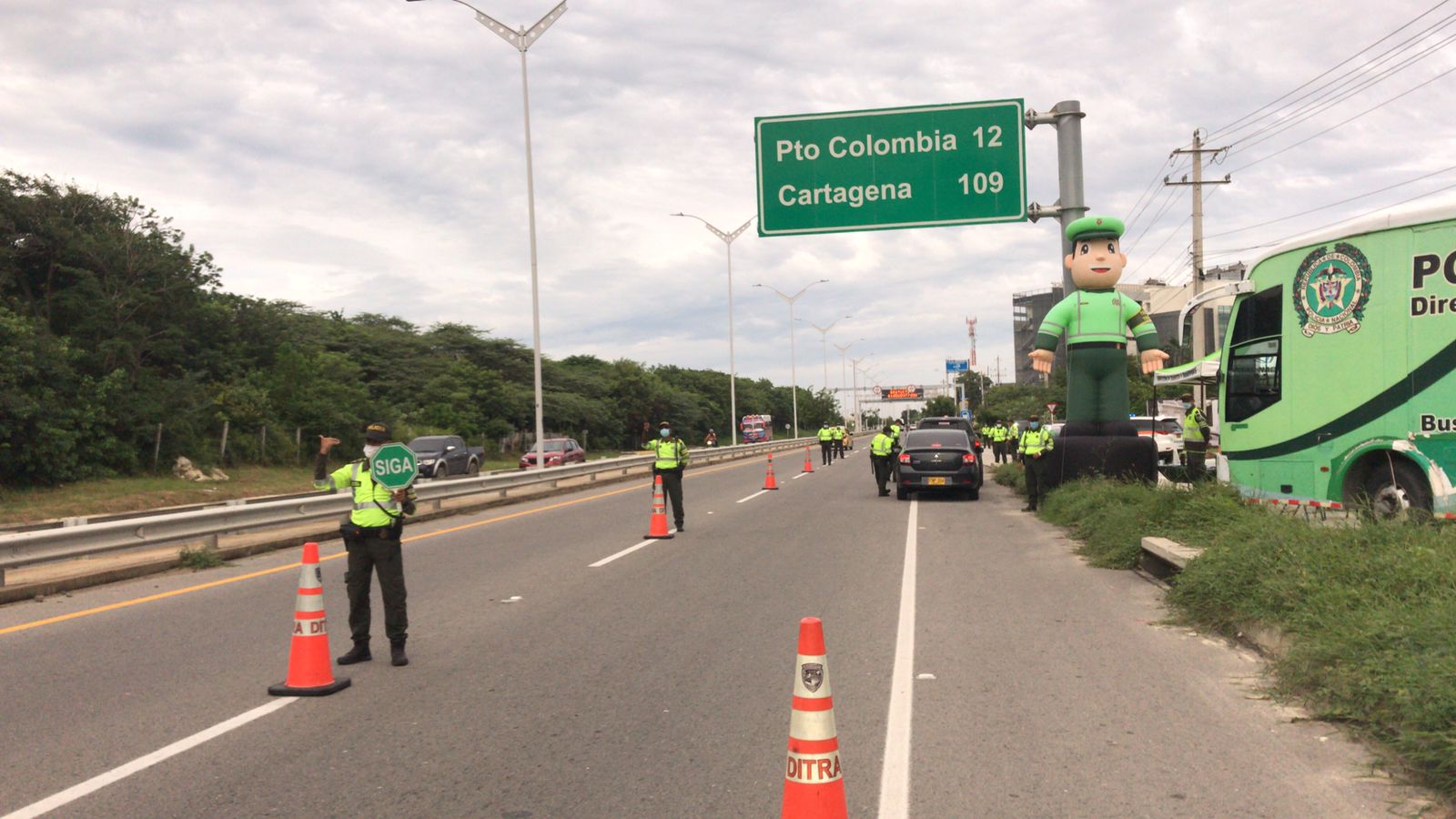 Eje vial vigilado por la Policía de Tránsito de la Metropolitana de Barranquilla.