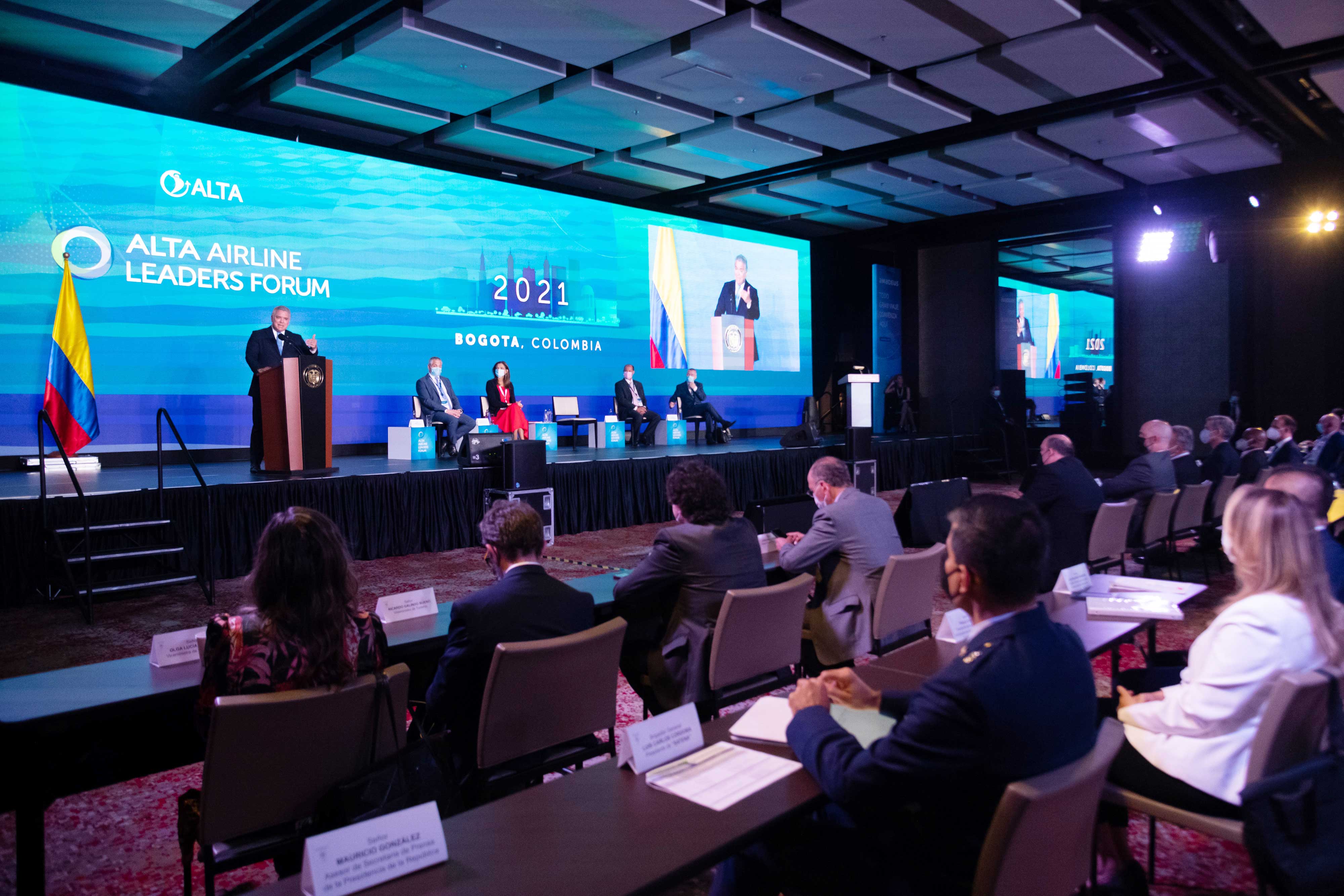 El Presidente Iván Duque Márquez intervino este lunes en la asamblea ALTA Airlines Leader Fórum, de la Asociación Latinoamericana y del Caribe de Transporte Aéreo.