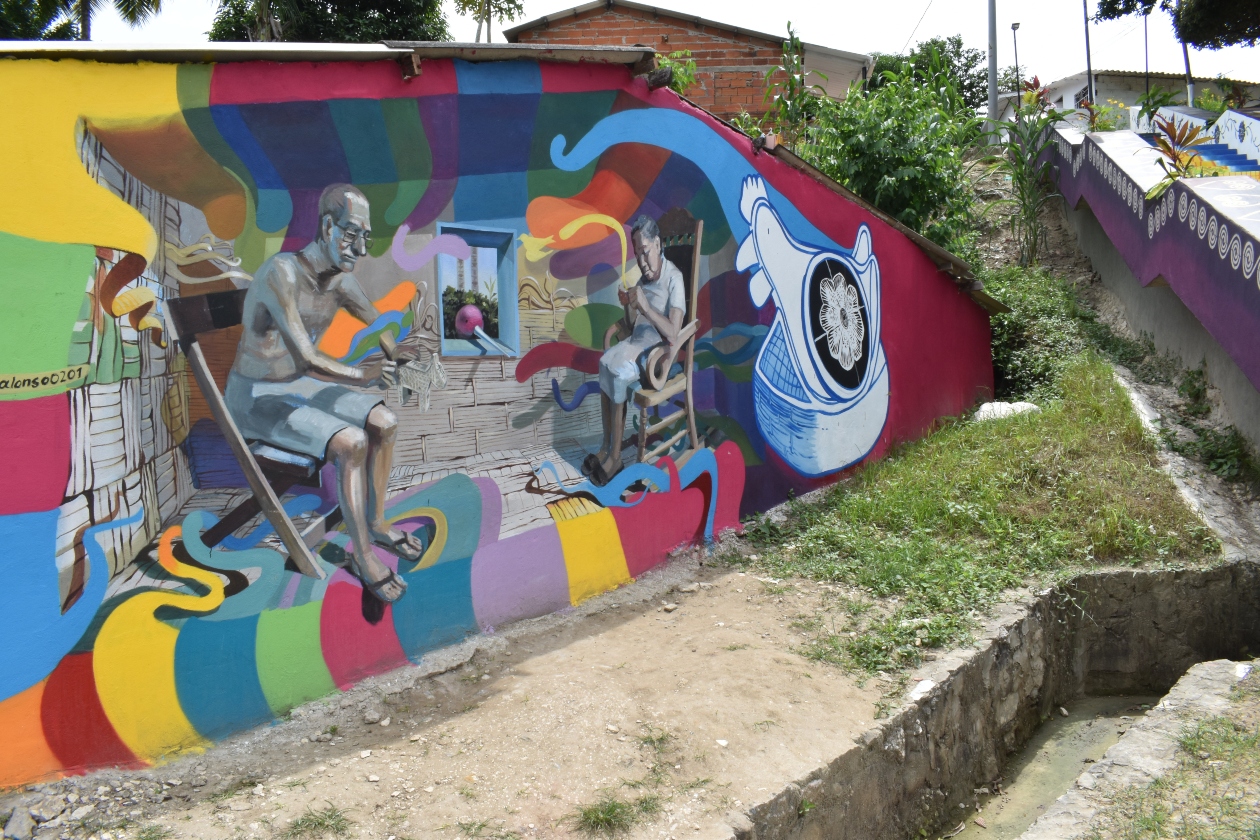 Encuentro, mural de Omar Alonso, está ayudando a cambiar la convivencia en Villa Arepa.