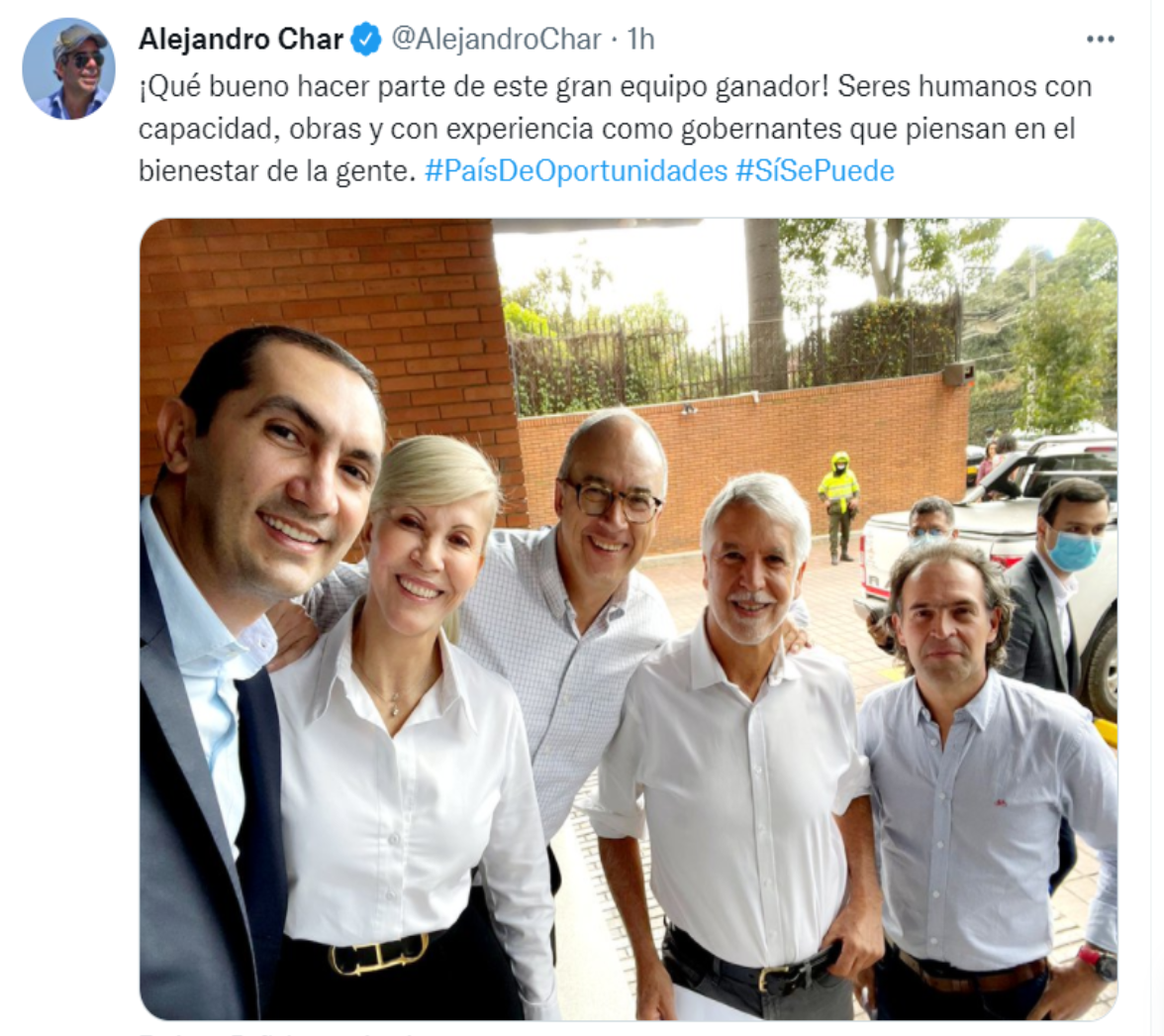 Trino del exalcalde de Barranquilla y precandidato presidencial Alejandro Char.