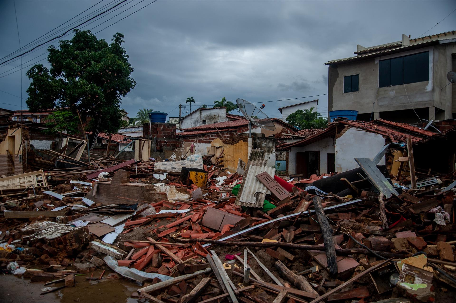 Destrucción por las fuertes lluvias en Brasil. 