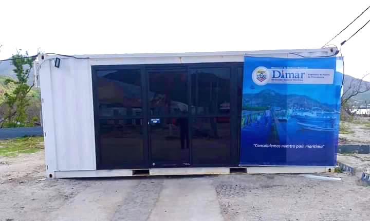 Debido a los estragos del huracán Iota, la Dimar tuvo que adecuacar oficinas en un contenedor.