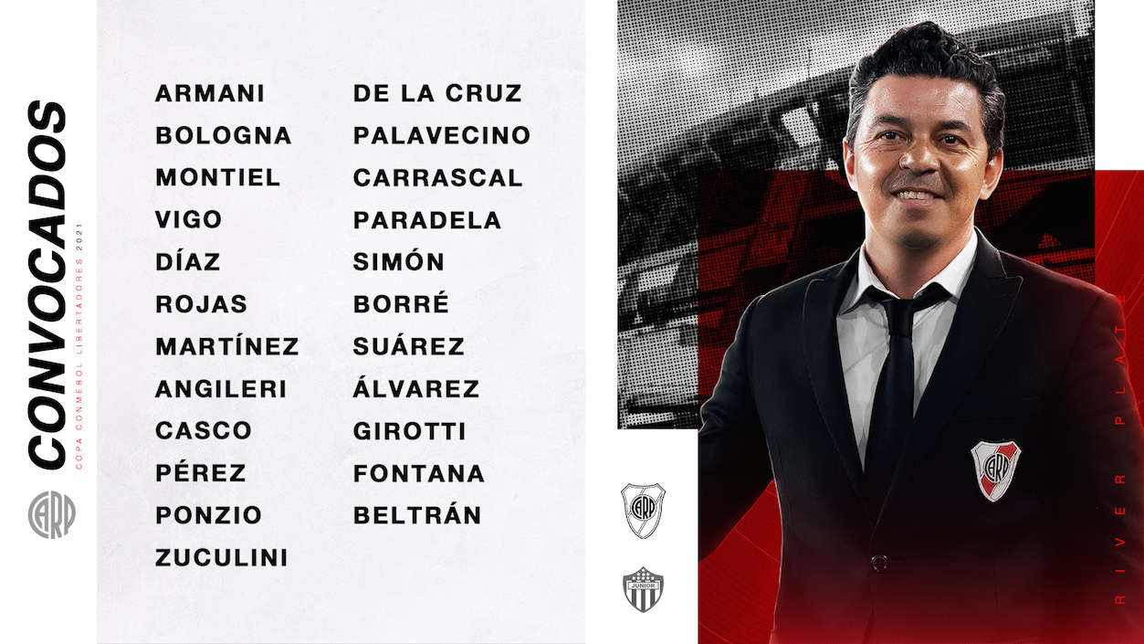 Nómina de convocados del River Plate.