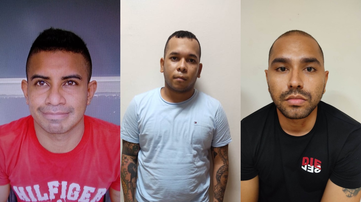 Joel José Yanez Vásquez, alias “Piraña”; William Enrique Vizcaino Herrera, alias “El menor”, y Ever Enrique Falx Díaz, alias “Evercito”, capturados