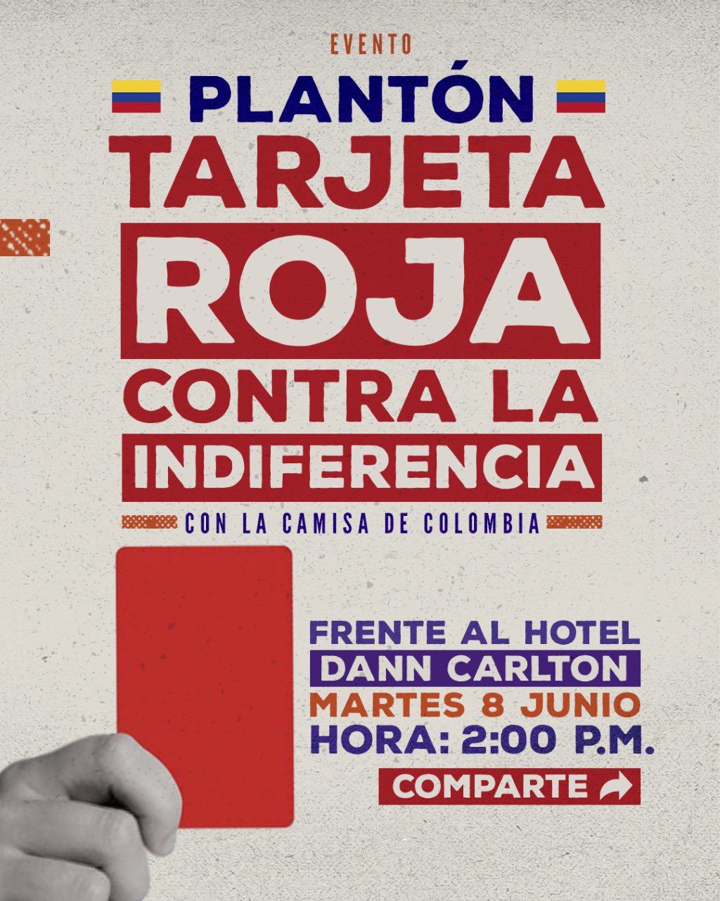 Plantón tarjeta roja