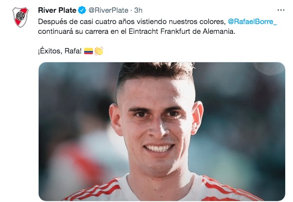La despedida de River Plate a Rafael Santos Borré.