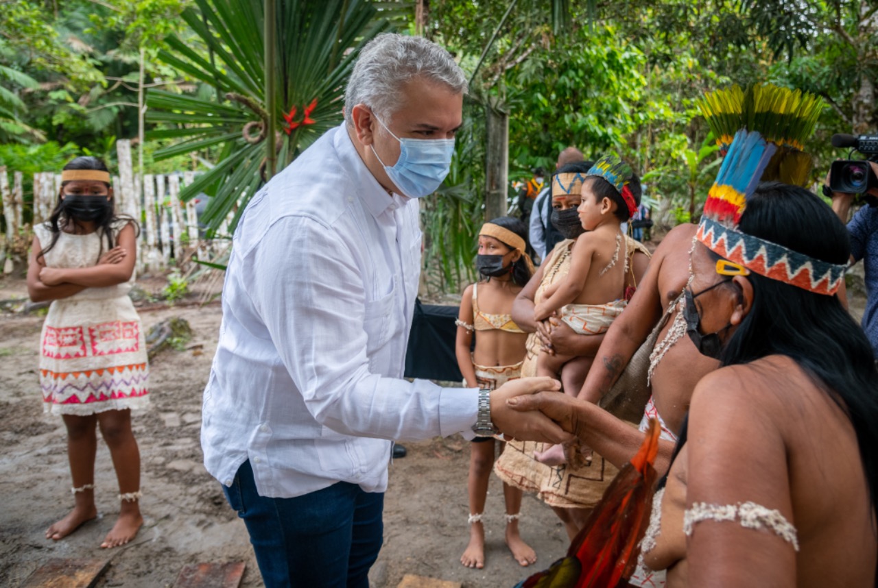 Presidente Duque a su llegada a Leticia, Amazonas.