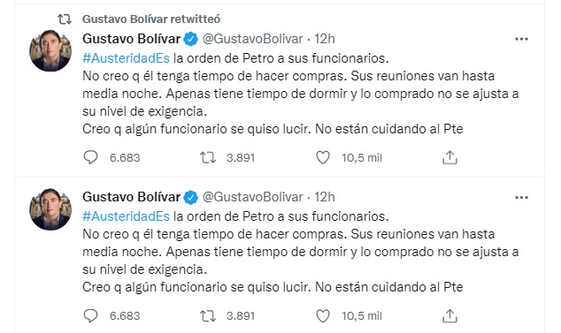 La opinión de Gustavo Bolívar