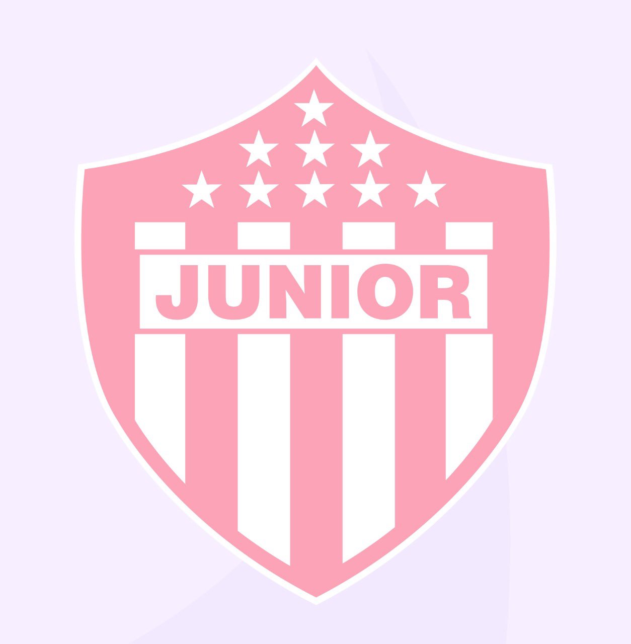 Escudo conmemorativo de Junior en el mes de la lucha contra el cáncer de mama. 
