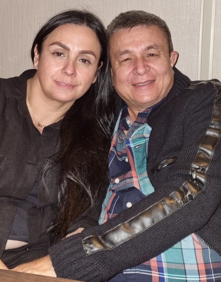 Rosmery Wehedeking y su esposo Luis Miguel Ibáñez Galvis.