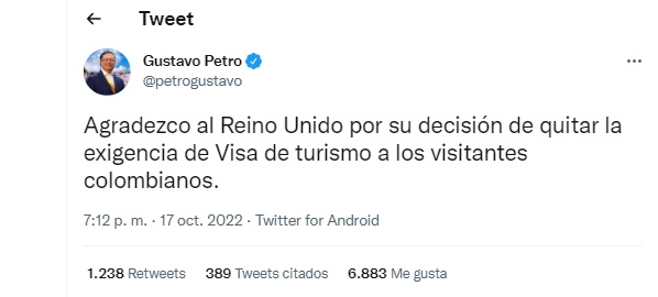 El anuncio del presidente Petro sobre Reino Unido.